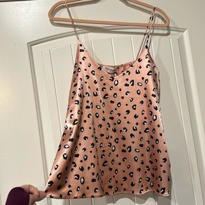NWT Impressions Boutique pink leopard tank top